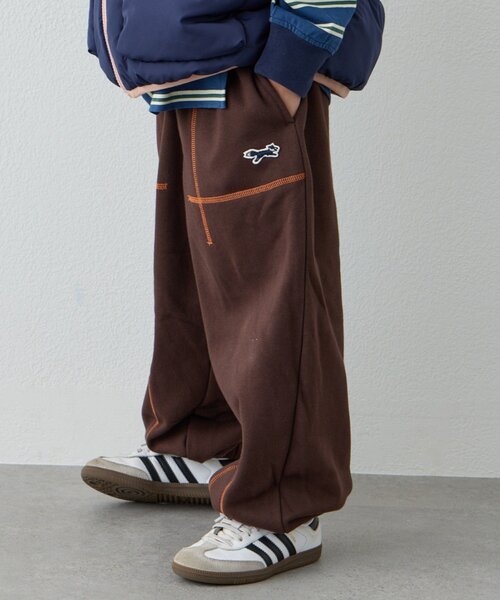 PENNEYS（ぺニーズ）の「【WEB限定】【KIDS】【FOX×TYPY】配色ステッチスウェットパンツ（スウェットパンツ・キッズ・グレー/ブラウン/ブラック・110/130/150）」の3枚目の写真