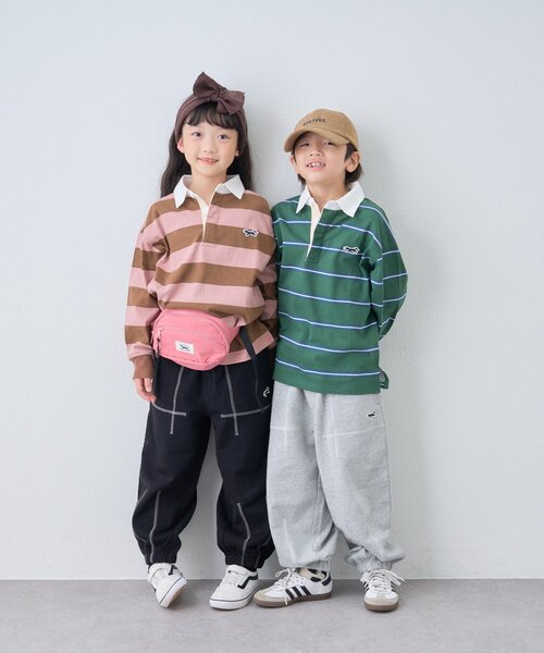 PENNEYS（ぺニーズ）の「【WEB限定】【KIDS】【FOX×TYPY】配色ステッチスウェットパンツ（スウェットパンツ・キッズ・グレー/ブラウン/ブラック・110/130/150）」の4枚目の写真