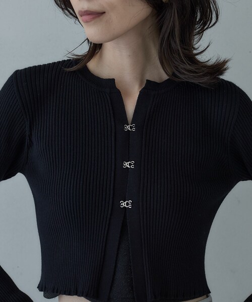 セール】クロップドリブホックカーディガン（カーディガン/ボレロ