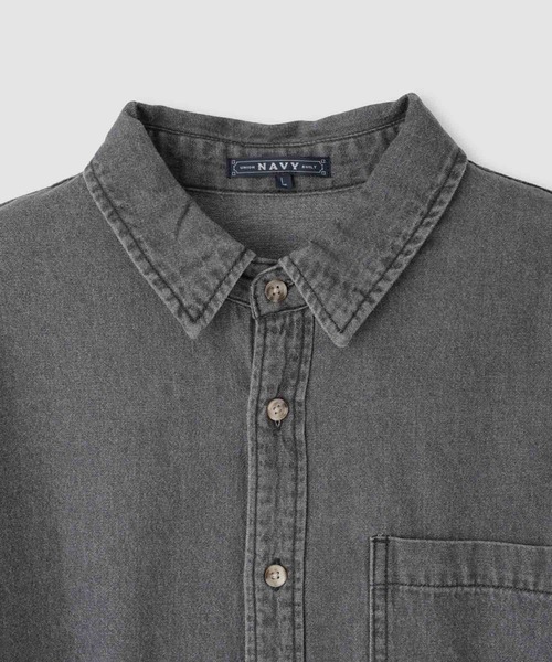 NAVY（ネイビー）の「nAvy ルーズデニムシャツ（シャツ/ブラウス・メンズ・ブラック系/ブルー系・S/M/L/XL）」の4枚目の写真