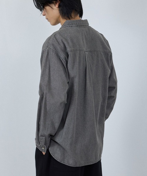 NAVY（ネイビー）の「nAvy ルーズデニムシャツ（シャツ/ブラウス・メンズ・ブラック系/ブルー系・S/M/L/XL）」の17枚目の写真