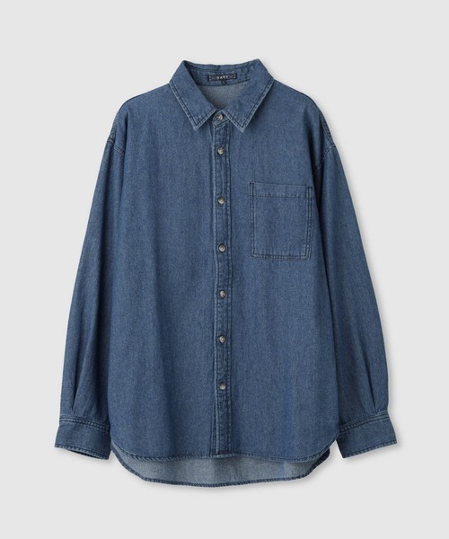 NAVY（ネイビー）の「nAvy ルーズデニムシャツ（シャツ/ブラウス・メンズ・ブラック系/ブルー系・S/M/L/XL）」の13枚目の写真