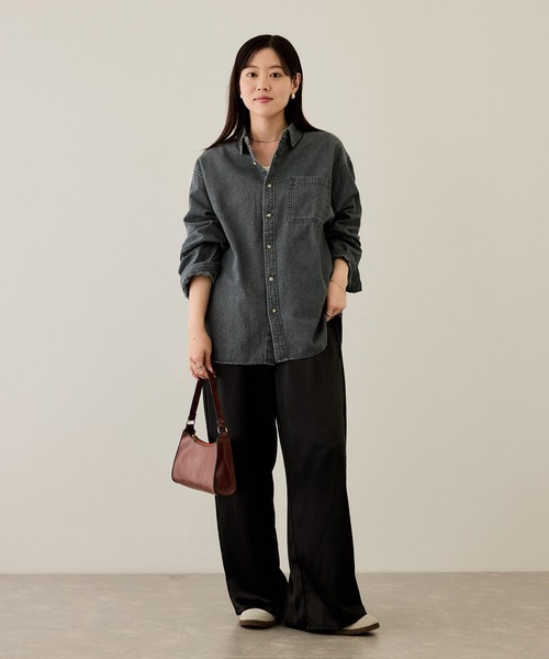 NAVY（ネイビー）の「nAvy ルーズデニムシャツ（シャツ/ブラウス・メンズ・ブラック系/ブルー系・S/M/L/XL）」の22枚目の写真