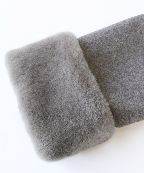 RUIRUE BOUTIQUE（ルイルエブティック）の「ニットメルトン コクーン ペプラム ショートコート ｜ アウター / ウールコート / コート / ショート丈コート / ニットメルトンコート（その他アウター・レディース・グレー/モカ/ブラック・L/M）」の7枚目の写真