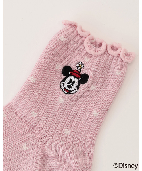 petit main（プティマイン）の「【Disney】ミニー/刺しゅう靴下（ソックス/靴下・キッズ・グレー/オフホワイト/ピンク・11-13cm/L(18-20cm)/M(16-18cm)/S(13-15cm)）」の4枚目の写真