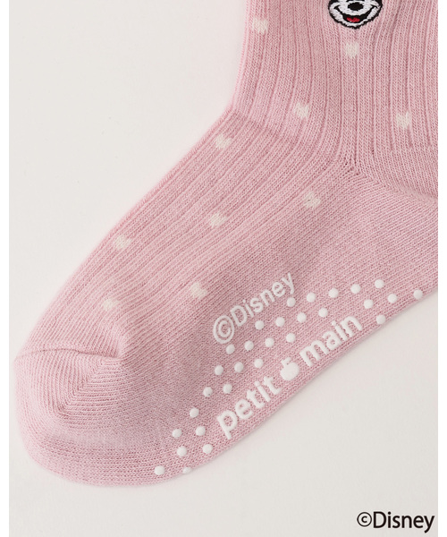 petit main（プティマイン）の「【Disney】ミニー/刺しゅう靴下（ソックス/靴下・キッズ・グレー/オフホワイト/ピンク・11-13cm/L(18-20cm)/M(16-18cm)/S(13-15cm)）」の5枚目の写真