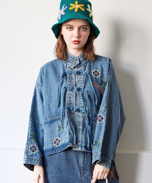 チャイハネ(チャイハネ)の「【チャイハネ】ディルバル チャイナボタンシャツ(シャツ/ブラウス・レディース・ライトブルー/ダークブルー・FREE)」の1枚目の写真