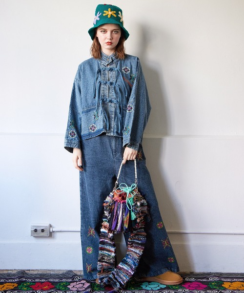 チャイハネ(チャイハネ)の「【チャイハネ】ディルバル チャイナボタンシャツ(シャツ/ブラウス・レディース・ライトブルー/ダークブルー・FREE)」の9枚目の写真