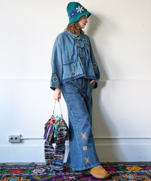 チャイハネ(チャイハネ)の「【チャイハネ】ディルバル チャイナボタンシャツ(シャツ/ブラウス・レディース・ライトブルー/ダークブルー・FREE)」の10枚目の写真