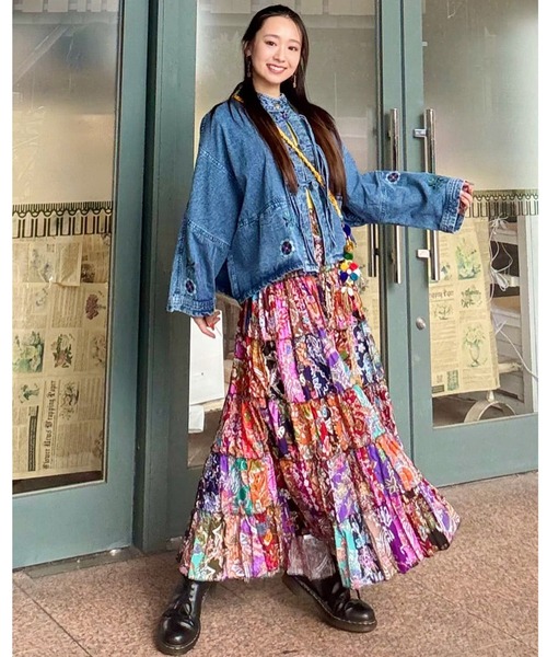 チャイハネ(チャイハネ)の「【チャイハネ】ディルバル チャイナボタンシャツ(シャツ/ブラウス・レディース・ライトブルー/ダークブルー・FREE)」の3枚目の写真