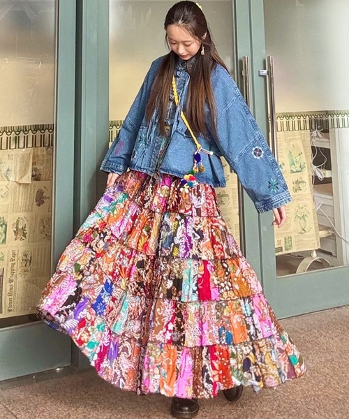 チャイハネ(チャイハネ)の「【チャイハネ】ディルバル チャイナボタンシャツ(シャツ/ブラウス・レディース・ライトブルー/ダークブルー・FREE)」の4枚目の写真