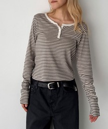CANAL JEAN（キャナルジーン）の「HARING　コットンヘンリーロングTシャツ（Tシャツ/カットソー・レディース）」
