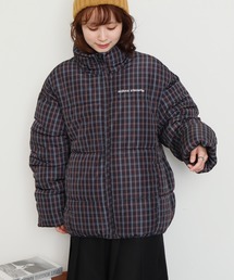 mihns closet(ミンズクローゼット)の【mihns closet/ミンズクローゼット】 スタンドカラー パデッド ボリューム ショート丈 ストレッチ ブルゾン(ダウンジャケット/コート)