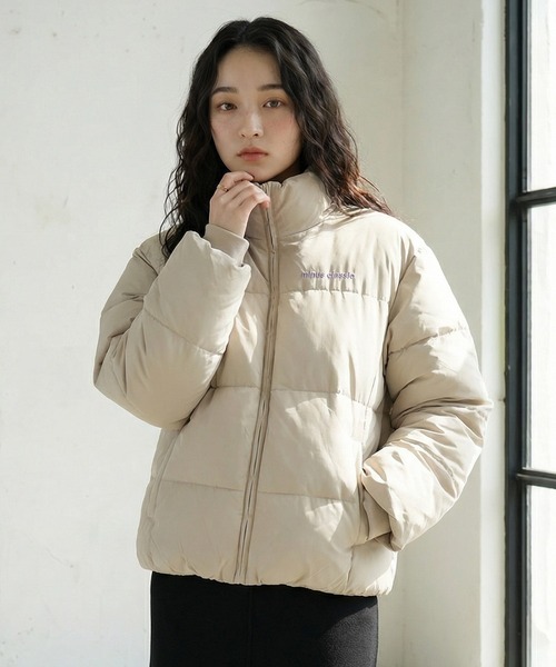 mihns closet（ミンズクローゼット）の「【mihns closet/ミンズクローゼット】 スタンドカラー パデッド ボリューム ストレッチ ダウンブルゾン（ダウンジャケット/コート・メンズ・ブラック/ブラック系その他2/セージグリーン/ブラック系その他/クリアブラック/ネイビー/ベージュ/オフホワイト・S/L/LL/M）」の2枚目の写真