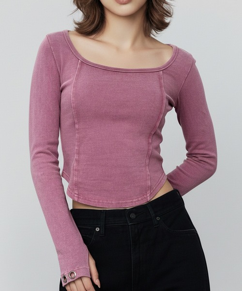 DURAS(デュラス)の「メタルパーツデザインカットソー(Tシャツ/カットソー・レディース・ピンク/ブラウン/ブラック・FREE)」の8枚目の写真