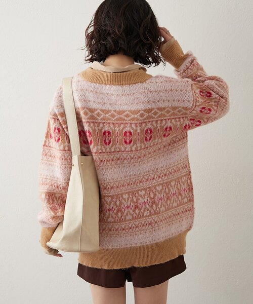 continuer de NICE CLAUP(コンティニューデナイスクラップ)の「【NUNIFE】超起毛チロリアンニット(ニット/セーター・レディース・ブラック/ダークブラウン/ベージュ・FREE)」の13枚目の写真