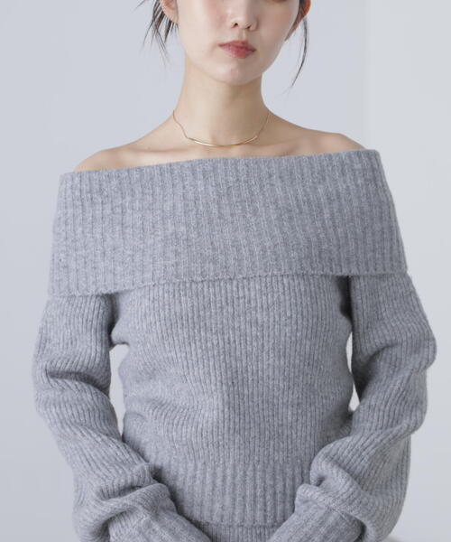 FREE'S MART（フリーズマート）の「◆オフショルニットマーメイドスカートセットアップ（ワンピース・レディース・ベージュ/ブラウン/グレー・SMALL/MEDIUM）」の14枚目の写真