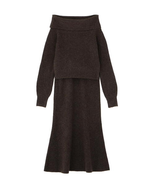 FREE'S MART（フリーズマート）の「◆オフショルニットマーメイドスカートセットアップ（ワンピース・レディース・ベージュ/ブラウン/グレー・SMALL/MEDIUM）」の14枚目の写真