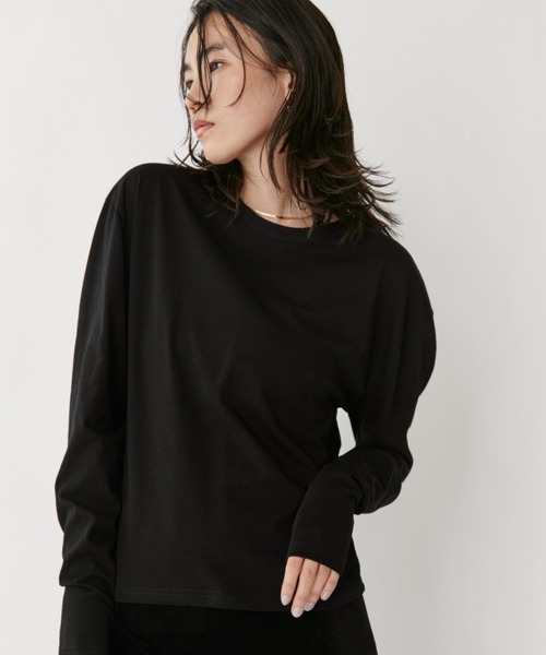 VION(ヴィオン)の「クルーネックシアーロングスリーブティー / Crewneck Sheer Long Sleeve TEE(Tシャツ/カットソー・レディース・ホワイト/ブルー/ブラック・FREE)」の3枚目の写真
