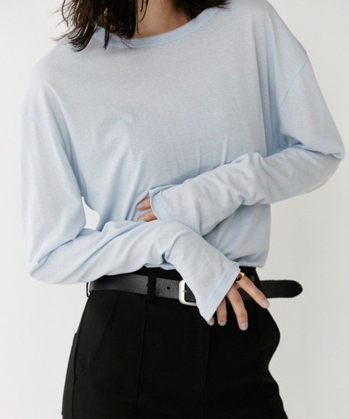 VION(ヴィオン)の「クルーネックシアーロングスリーブティー / Crewneck Sheer Long Sleeve TEE(Tシャツ/カットソー・レディース・ホワイト/ブルー/ブラック・FREE)」の16枚目の写真