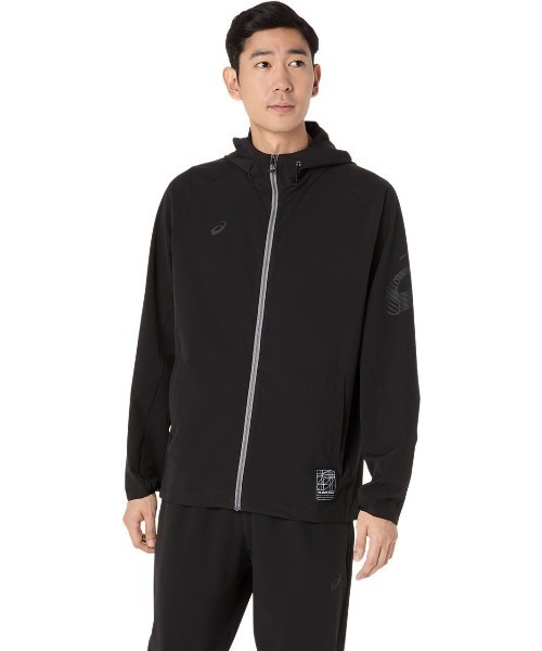 ASICS(アシックス)の「アシックス ASICS はっ水ストレッチウーブンフーディー(ジャージ・メンズ・ネイビー/ブラック・LL/M/L)」の2枚目の写真