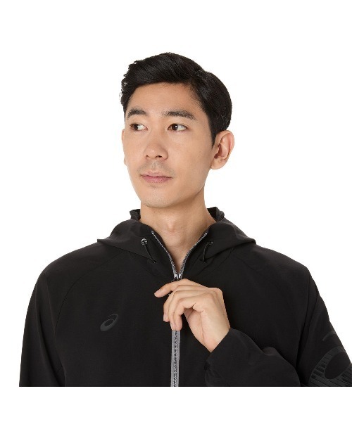 ASICS(アシックス)の「アシックス ASICS はっ水ストレッチウーブンフーディー(ジャージ・メンズ・ネイビー/ブラック・LL/M/L)」の14枚目の写真