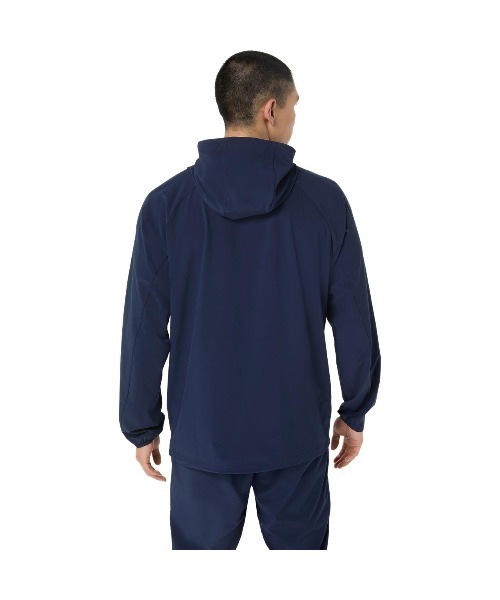 ASICS(アシックス)の「アシックス ASICS はっ水ストレッチウーブンフーディー(ジャージ・メンズ・ネイビー/ブラック・LL/M/L)」の4枚目の写真