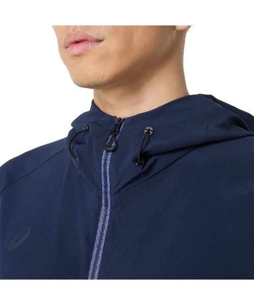 ASICS(アシックス)の「アシックス ASICS はっ水ストレッチウーブンフーディー(ジャージ・メンズ・ネイビー/ブラック・LL/M/L)」の7枚目の写真