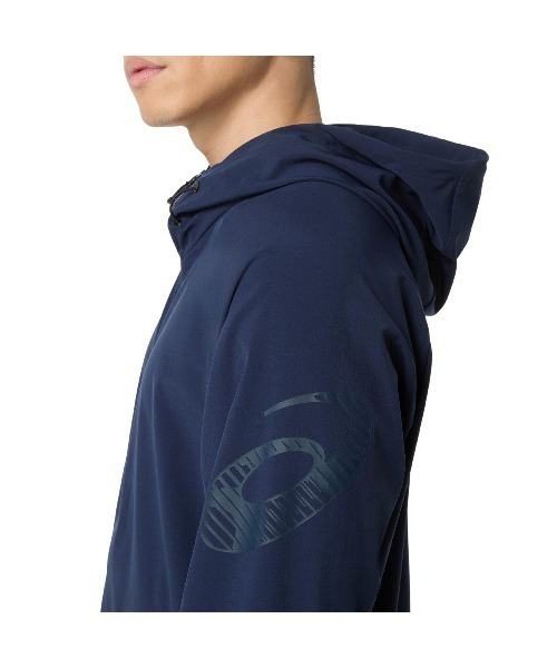 ASICS(アシックス)の「アシックス ASICS はっ水ストレッチウーブンフーディー(ジャージ・メンズ・ネイビー/ブラック・LL/M/L)」の8枚目の写真