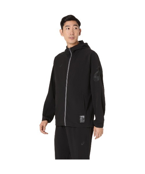 ASICS(アシックス)の「アシックス ASICS はっ水ストレッチウーブンフーディー(ジャージ・メンズ・ネイビー/ブラック・LL/M/L)」の11枚目の写真
