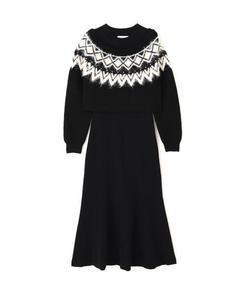 PROPORTION BODY DRESSING(プロポーションボディドレッシング)の「ノルディックニットSET UPワンピース / 1215240106(ワンピース・レディース・ダークグレー/ベージュ/ブラック・MEDIUM/P/S)」の5枚目の写真