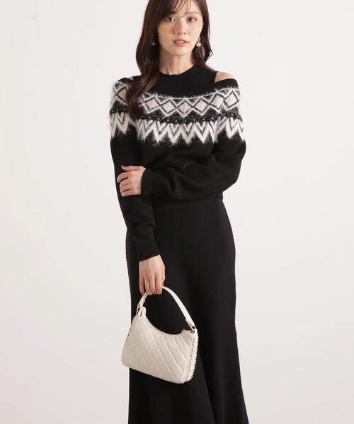 PROPORTION BODY DRESSING(プロポーションボディドレッシング)の「ノルディックニットSET UPワンピース / 1215240106(ワンピース・レディース・ダークグレー/ベージュ/ブラック・MEDIUM/P/S)」の8枚目の写真