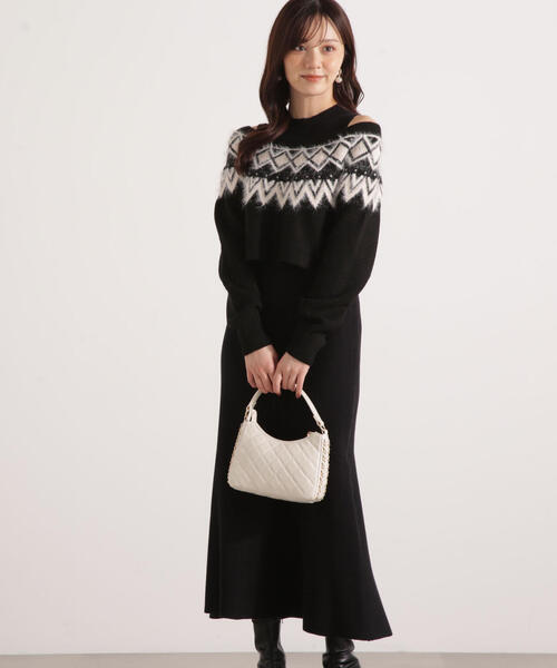 PROPORTION BODY DRESSING(プロポーションボディドレッシング)の「ノルディックニットSET UPワンピース / 1215240106(ワンピース・レディース・ダークグレー/ベージュ/ブラック・MEDIUM/P/S)」の11枚目の写真