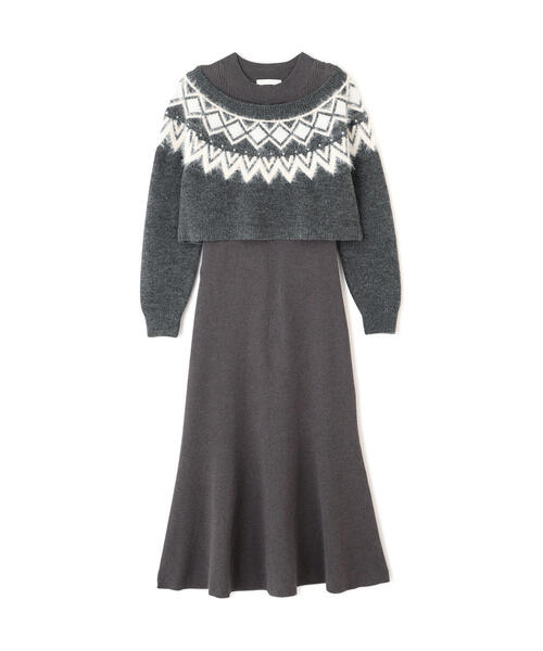 PROPORTION BODY DRESSING(プロポーションボディドレッシング)の「ノルディックニットSET UPワンピース / 1215240106(ワンピース・レディース・ダークグレー/ベージュ/ブラック・MEDIUM/P/S)」の14枚目の写真