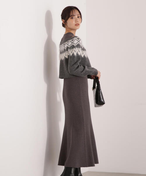 PROPORTION BODY DRESSING(プロポーションボディドレッシング)の「ノルディックニットSET UPワンピース / 1215240106(ワンピース・レディース・ダークグレー/ベージュ/ブラック・MEDIUM/P/S)」の18枚目の写真