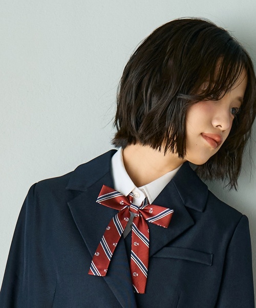 LOVETOXIC（ラブトキシック）の「【卒服・セレモニー】レジメンタル柄細リボンタイ（その他小物・キッズ・ブラック/アイボリー/モスグリーン/エンジ/ネイビー/ベージュ・F）」の6枚目の写真