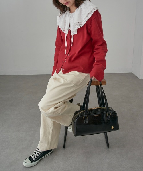 U.S. POLO ASSN.（ユーエスポロアッスン）の「【U.S. POLO ASSN.】≪別注≫ スクエアボストンバッグ（ボストンバッグ・レディース・バーガンディー/ブラック/アイボリー・FREE）」の19枚目の写真