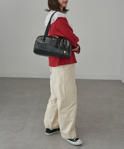 U.S. POLO ASSN.（ユーエスポロアッスン）の「【U.S. POLO ASSN.】≪別注≫ スクエアボストンバッグ（ボストンバッグ・レディース・バーガンディー/ブラック/アイボリー・FREE）」の20枚目の写真