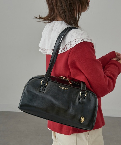 U.S. POLO ASSN.（ユーエスポロアッスン）の「【U.S. POLO ASSN.】≪別注≫ スクエアボストンバッグ（ボストンバッグ・レディース・バーガンディー/ブラック/アイボリー・FREE）」の16枚目の写真