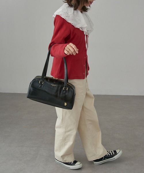 U.S. POLO ASSN.（ユーエスポロアッスン）の「【U.S. POLO ASSN.】≪別注≫ スクエアボストンバッグ（ボストンバッグ・レディース・バーガンディー/ブラック/アイボリー・FREE）」の18枚目の写真