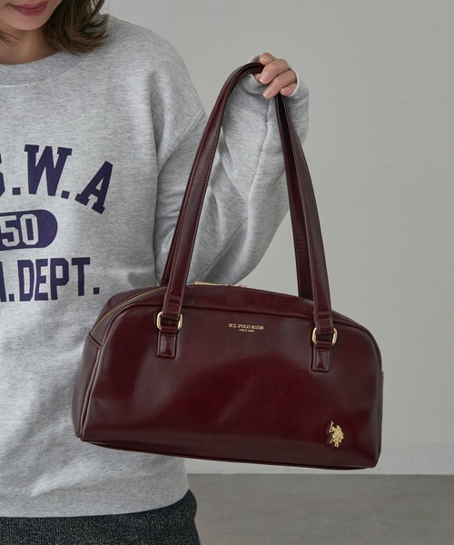 U.S. POLO ASSN.（ユーエスポロアッスン）の「【U.S. POLO ASSN.】≪別注≫ スクエアボストンバッグ（ボストンバッグ・レディース・バーガンディー/ブラック/アイボリー・FREE）」の22枚目の写真