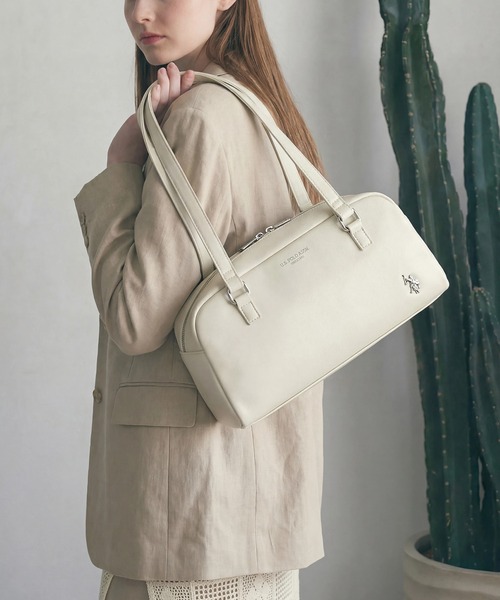 U.S. POLO ASSN.（ユーエスポロアッスン）の「【U.S. POLO ASSN.】≪別注≫ スクエアボストンバッグ（ボストンバッグ・レディース・バーガンディー/ブラック/アイボリー・FREE）」の5枚目の写真