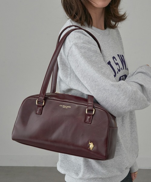 U.S. POLO ASSN.(ユーエスポロアッスン)の「【U.S. POLO ASSN.】≪別注≫ スクエアボストンバッグ(ボストンバッグ・レディース・バーガンディー/ブラック/アイボリー・FREE)」の7枚目の写真