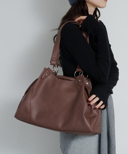 Kastane（カスタネ）の「【3.21(土)0:00新色発売】セパレートミドルBAG（トートバッグ・レディース・ブラック/ブラウン/ダークブラウン/ベージュ・FREE）」の3枚目の写真