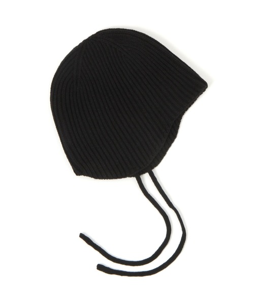 GLOBAL WORK(グローバルワーク)の「紐付きニット帽/600002(ニットキャップ/ビーニー・レディース・オフホワイト/ブラック/ライトグレー・FREE)」の4枚目の写真