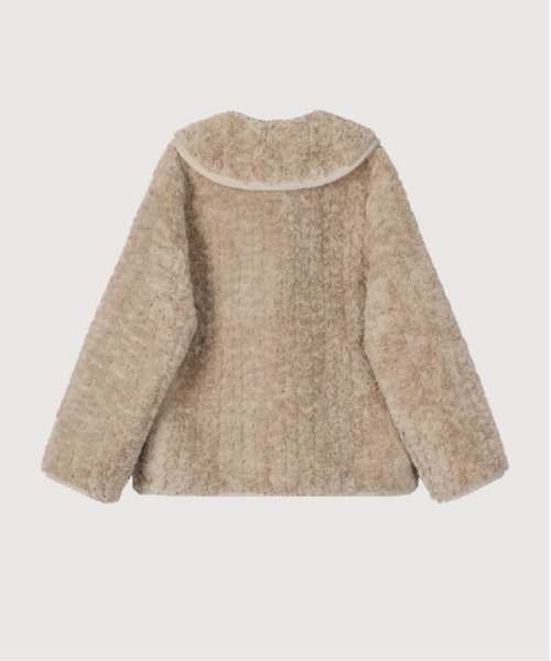 LA POMME petit(ラポミ・プチ)の「Cute Faux Fur Toggle Coat(ムートンコート・レディース・アイボリー/ベージュ・MEDIUM/SMALL)」の6枚目の写真