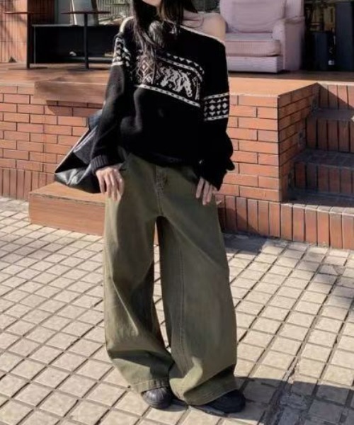 ViViDAY（ビビデー）の「ノルディック柄ニットプルオーバー（ニット/セーター・レディース・ブラック・M）」の12枚目の写真