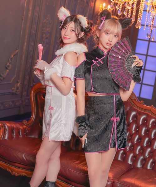 セール】コスプレ チャイナ かわいい ウルフ パイピング タイト へそ