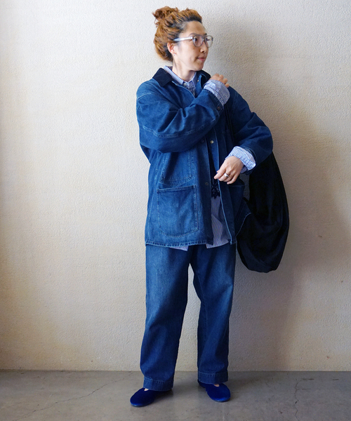 JOURNAL STANDARD LUXE（ジャーナルスタンダード　ラックス）の「DENIM WORK PANTS（デニムパンツ・レディース・ネイビー・MEDIUM/SMALL）」の2枚目の写真