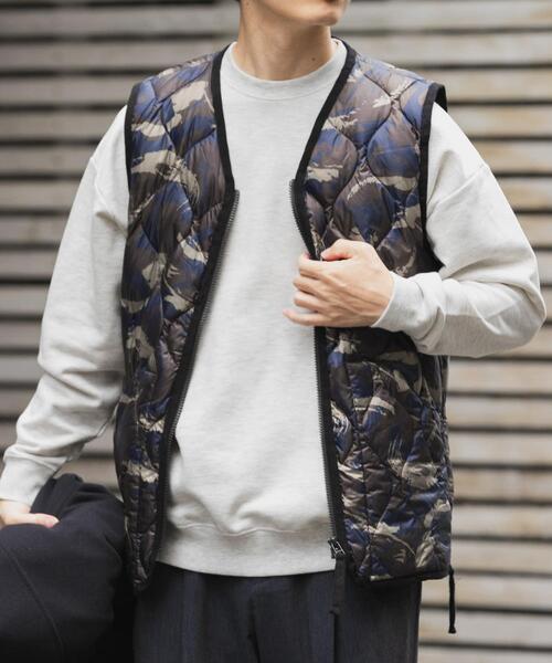 TAION（タイオン）の「TAION　Military Wzip Down Vest（ダウンベスト・メンズ・カモフラージュ/グリーン系その他/ベージュ系その他/ブラック/オリーブ・LARGE/X-LARGE/MEDIUM）」の5枚目の写真